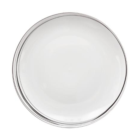 Assiette plate blanche liserets