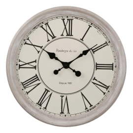 Horloge brocante blanc vieilli