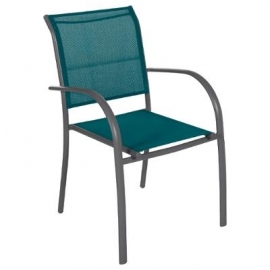 FAUTEUIL PIAZZA BLEU CANARD/GRAPHITE