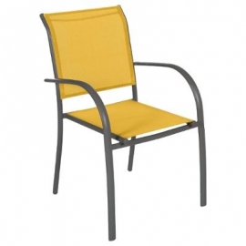 FAUTEUIL PIAZZA MOUTARDE/GRAPHITE