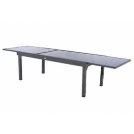TABLE PIAZZA EXT VERRE GRAPHITE 12P