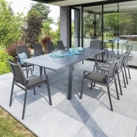 TABLE PAVANE EXT ALU GRAPHITE 10P
